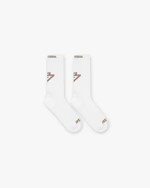 247 Logo Socks - Flat White