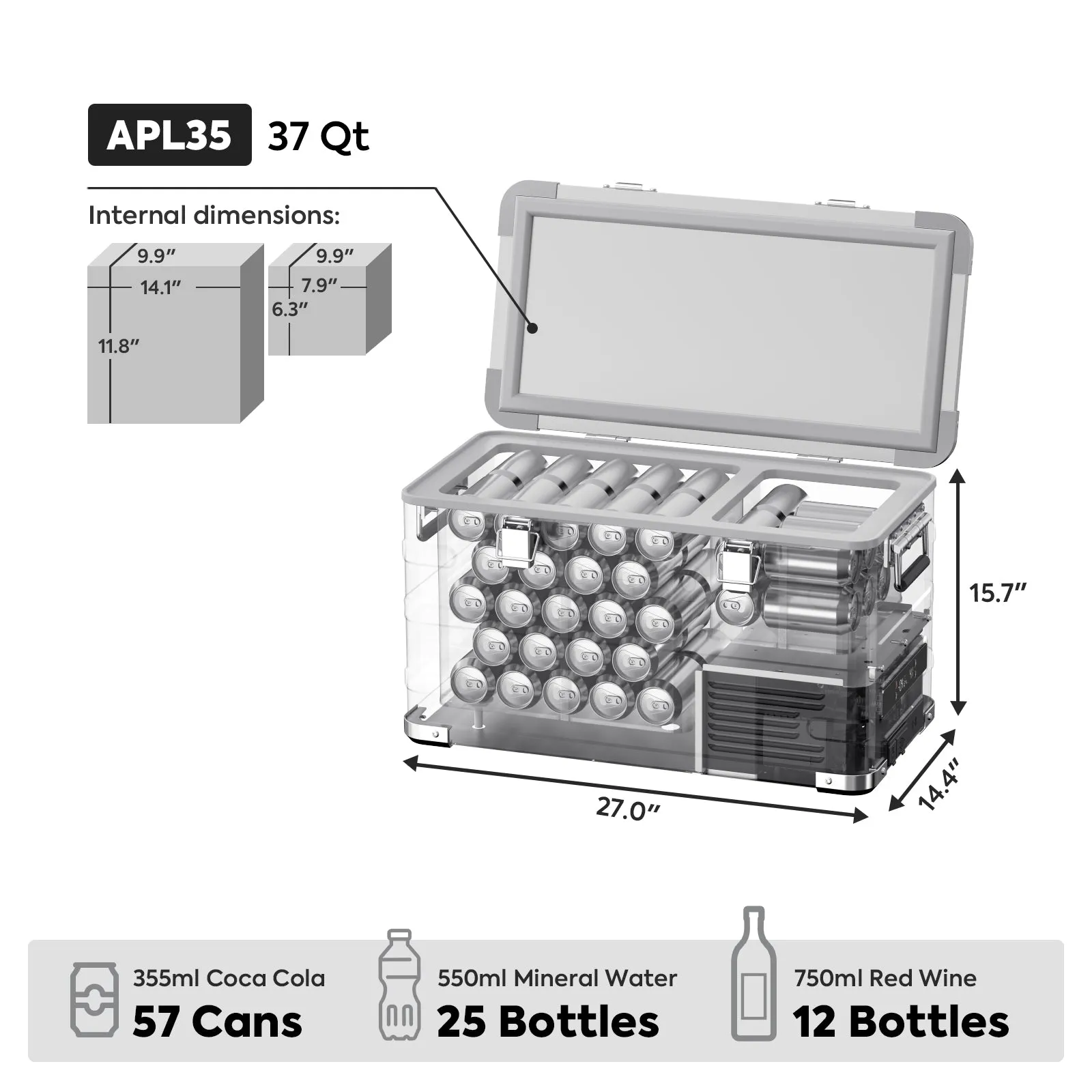 APL35 Ultra-light Dual Zone Aluminum Freezer with Slider | ICECO
