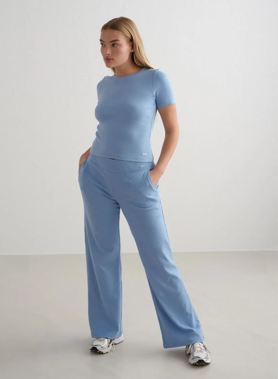 Blue Mist Ease Ribbed Short Sleeve