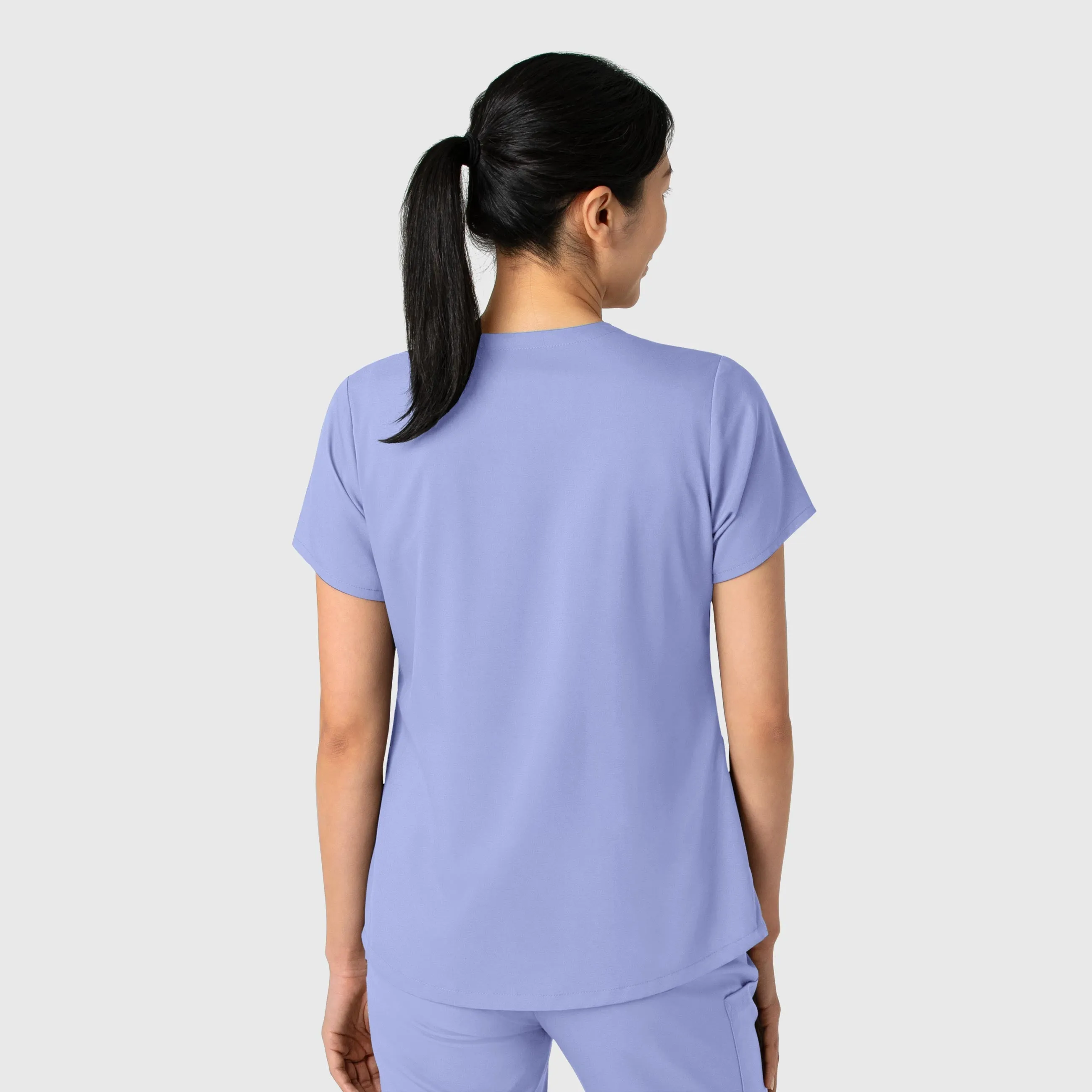 Boundless Women's 2-Pocket V-Neck Scrub Top - Ceil Blue