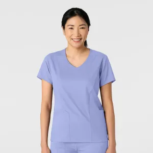 Boundless Women's 2-Pocket V-Neck Scrub Top - Ceil Blue