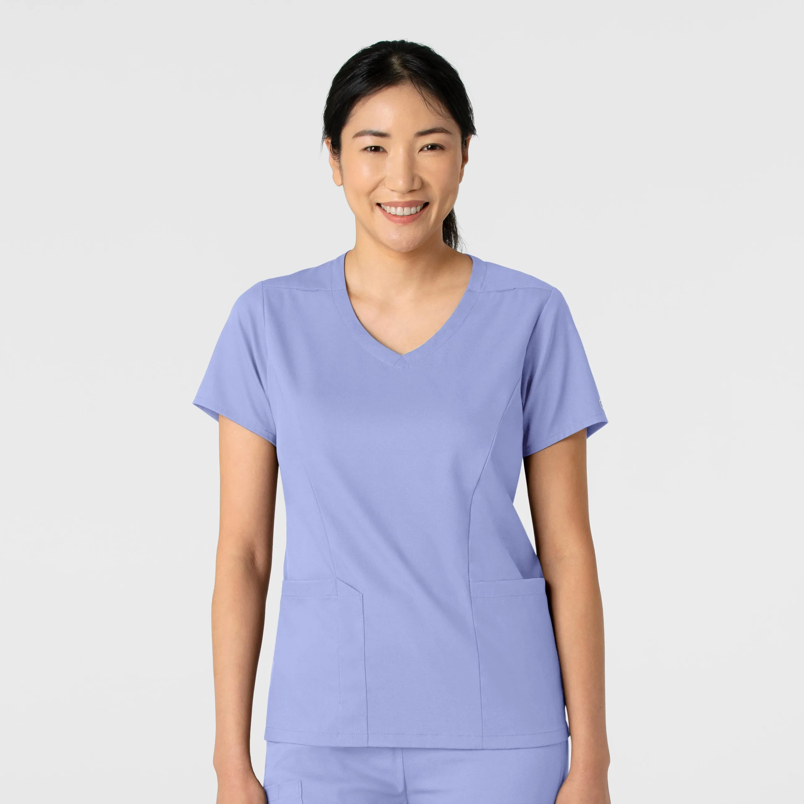 Boundless Women's 2-Pocket V-Neck Scrub Top - Ceil Blue
