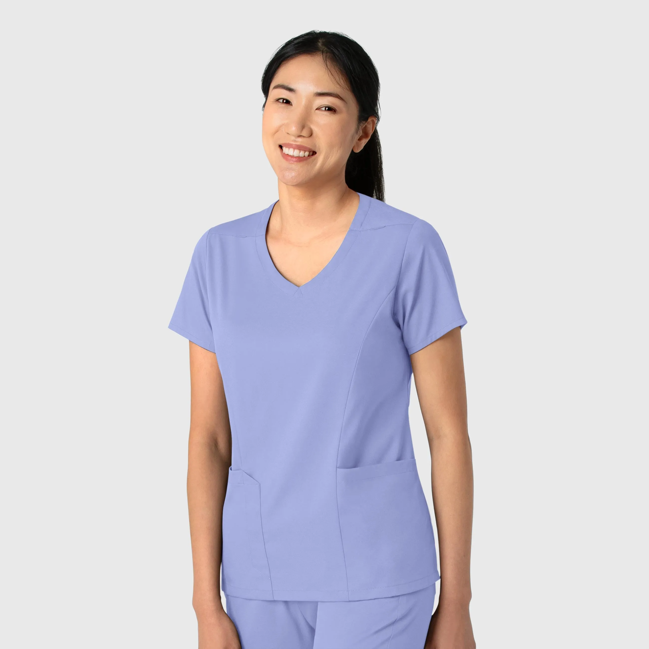 Boundless Women's 2-Pocket V-Neck Scrub Top - Ceil Blue