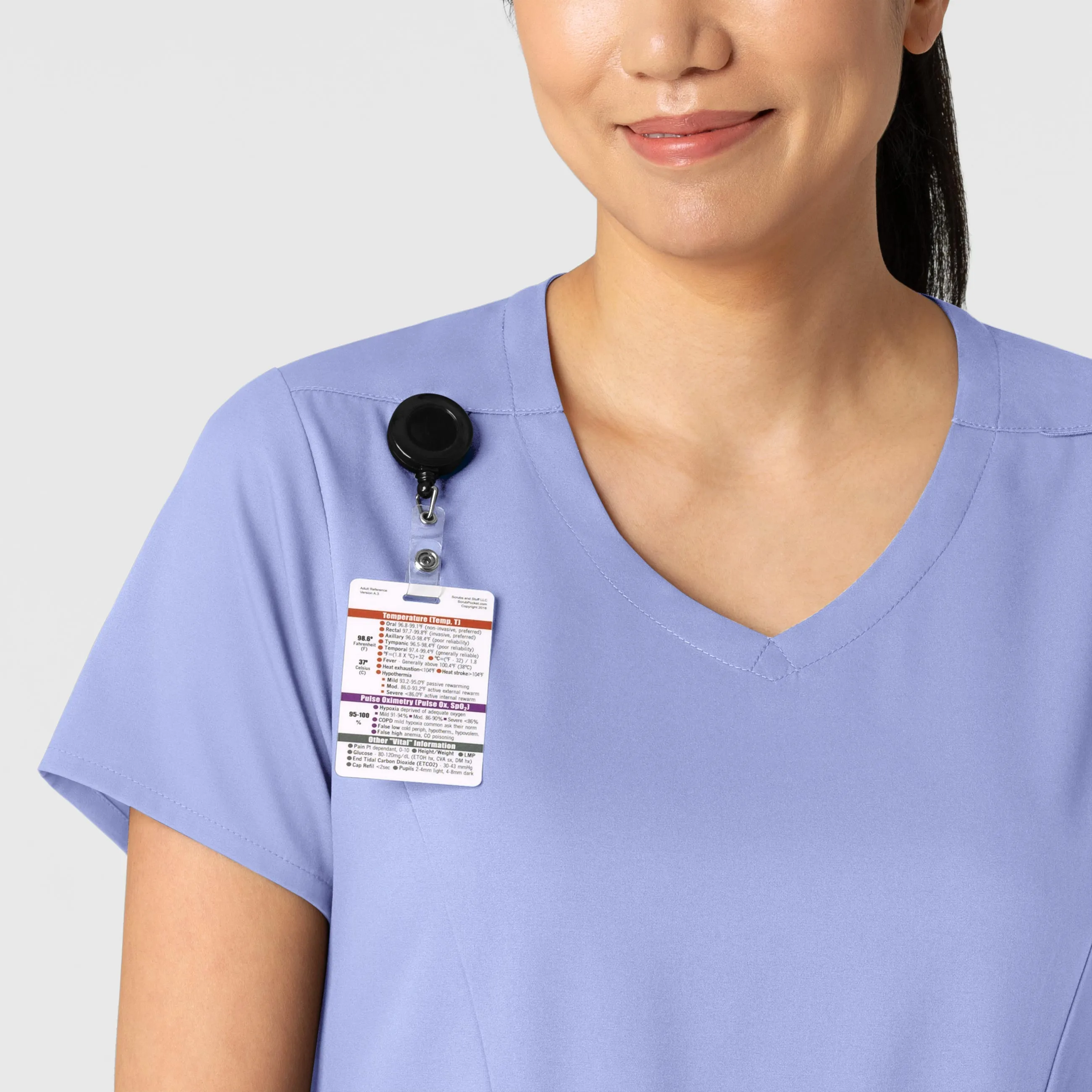 Boundless Women's 2-Pocket V-Neck Scrub Top - Ceil Blue