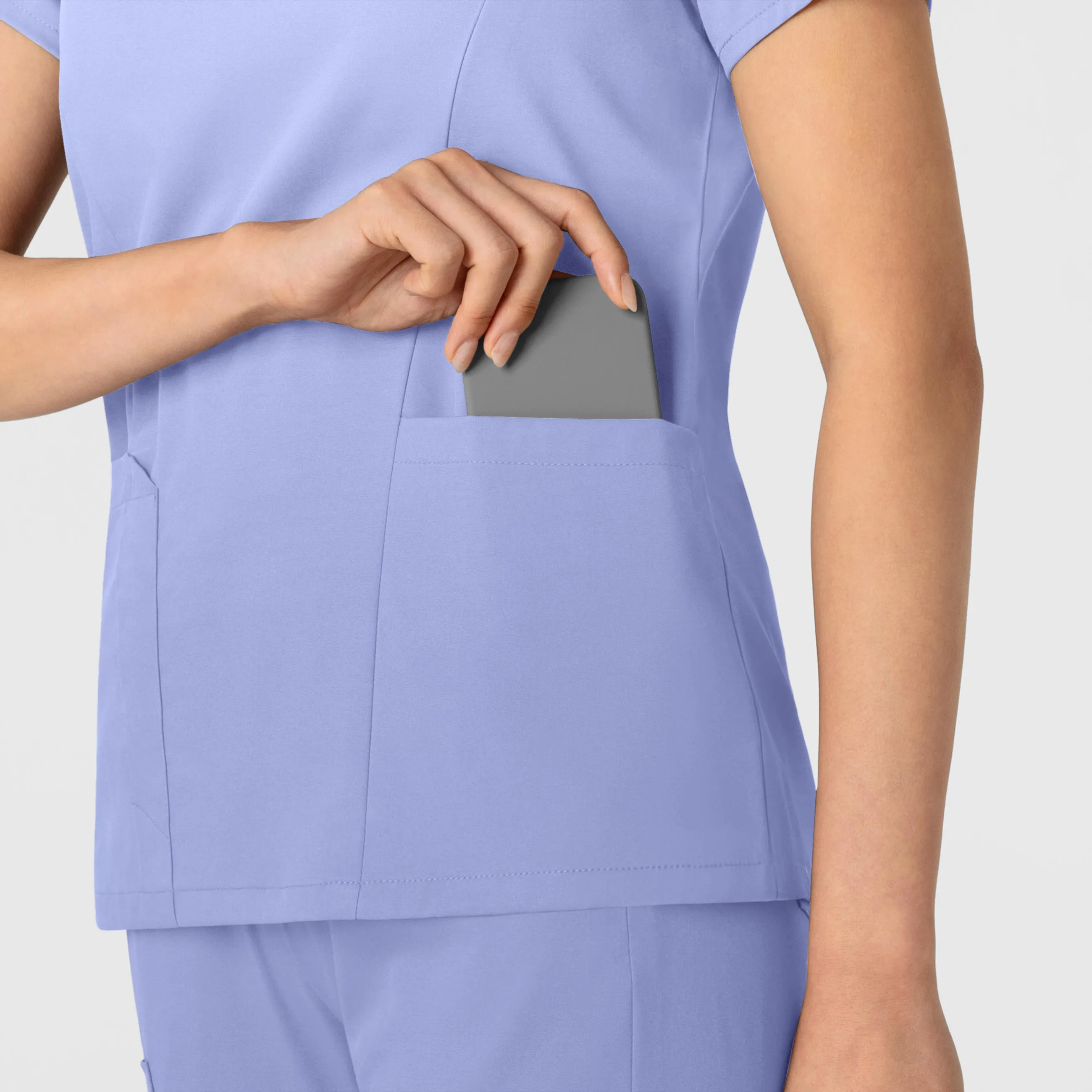Boundless Women's 2-Pocket V-Neck Scrub Top - Ceil Blue