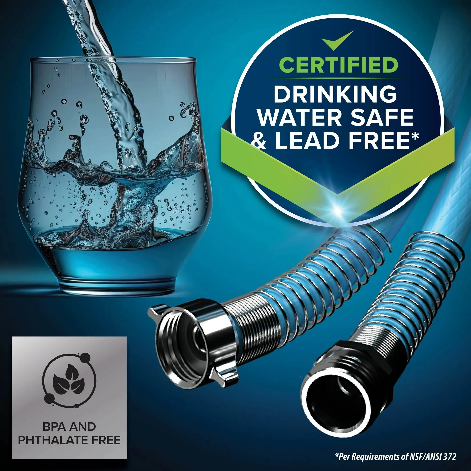 Camco 22595 EvoFlex 35-Foot RV Drinking Water Hose - Ultra-Flexible Design - PVC, Blue