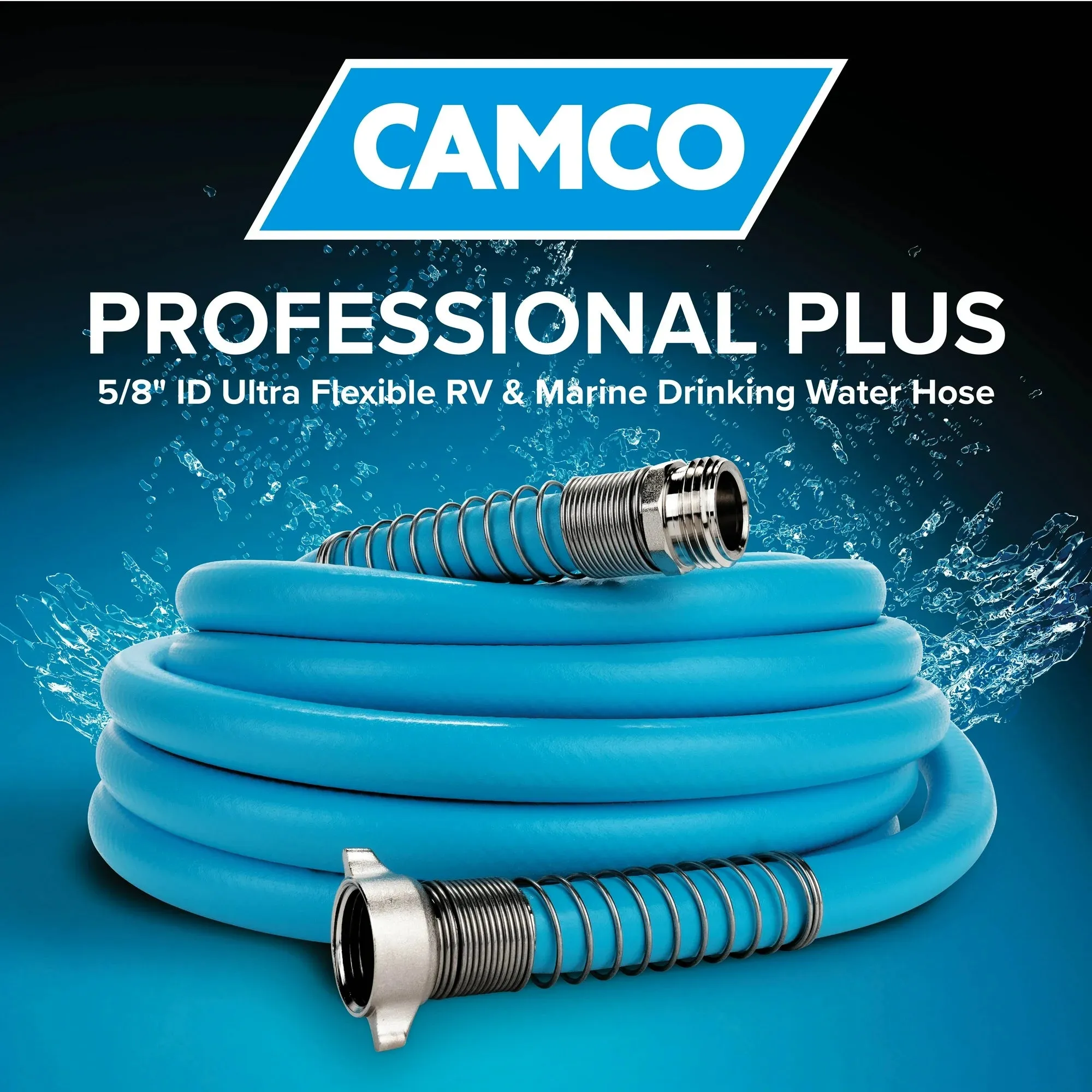 Camco 22595 EvoFlex 35-Foot RV Drinking Water Hose - Ultra-Flexible Design - PVC, Blue
