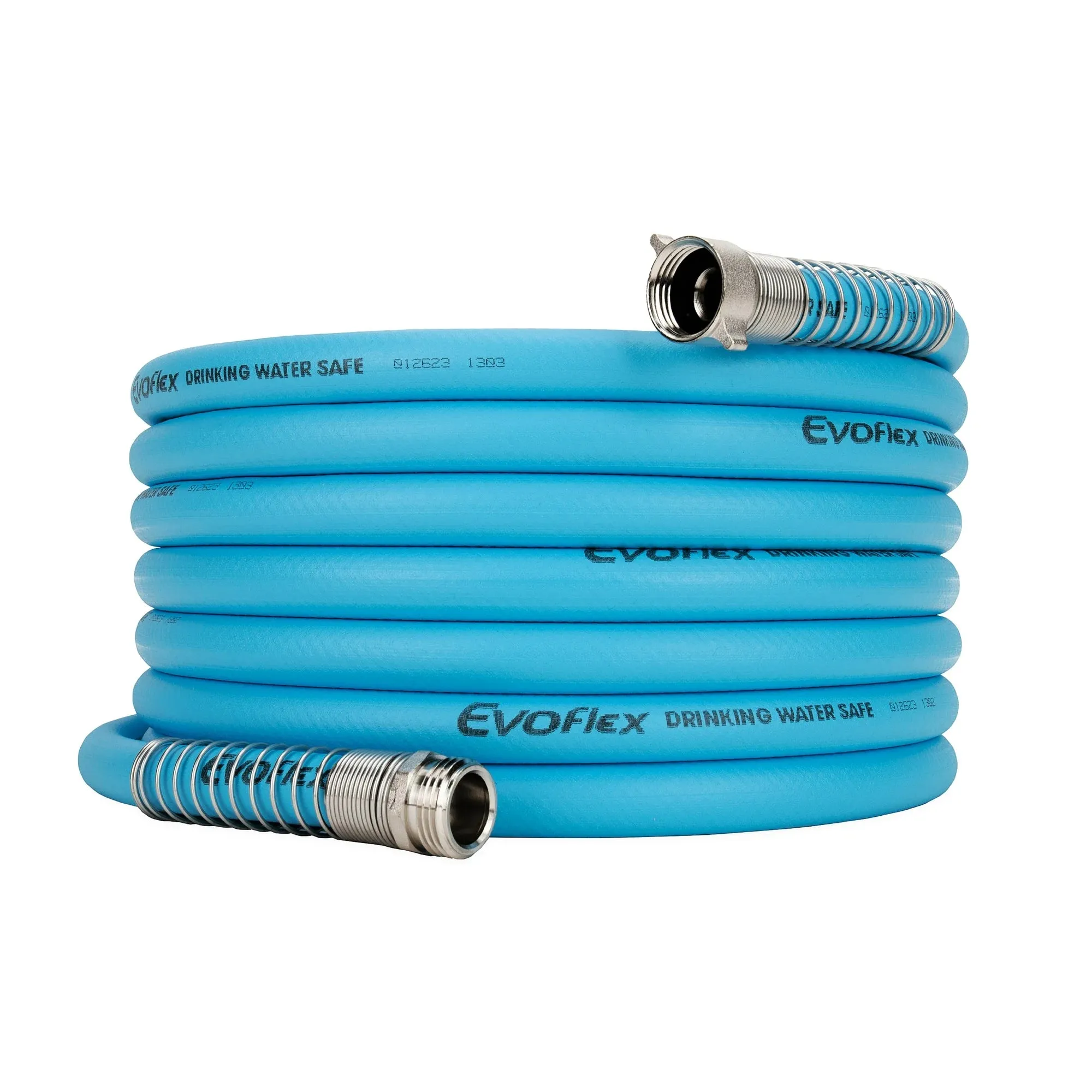 Camco 22595 EvoFlex 35-Foot RV Drinking Water Hose - Ultra-Flexible Design - PVC, Blue