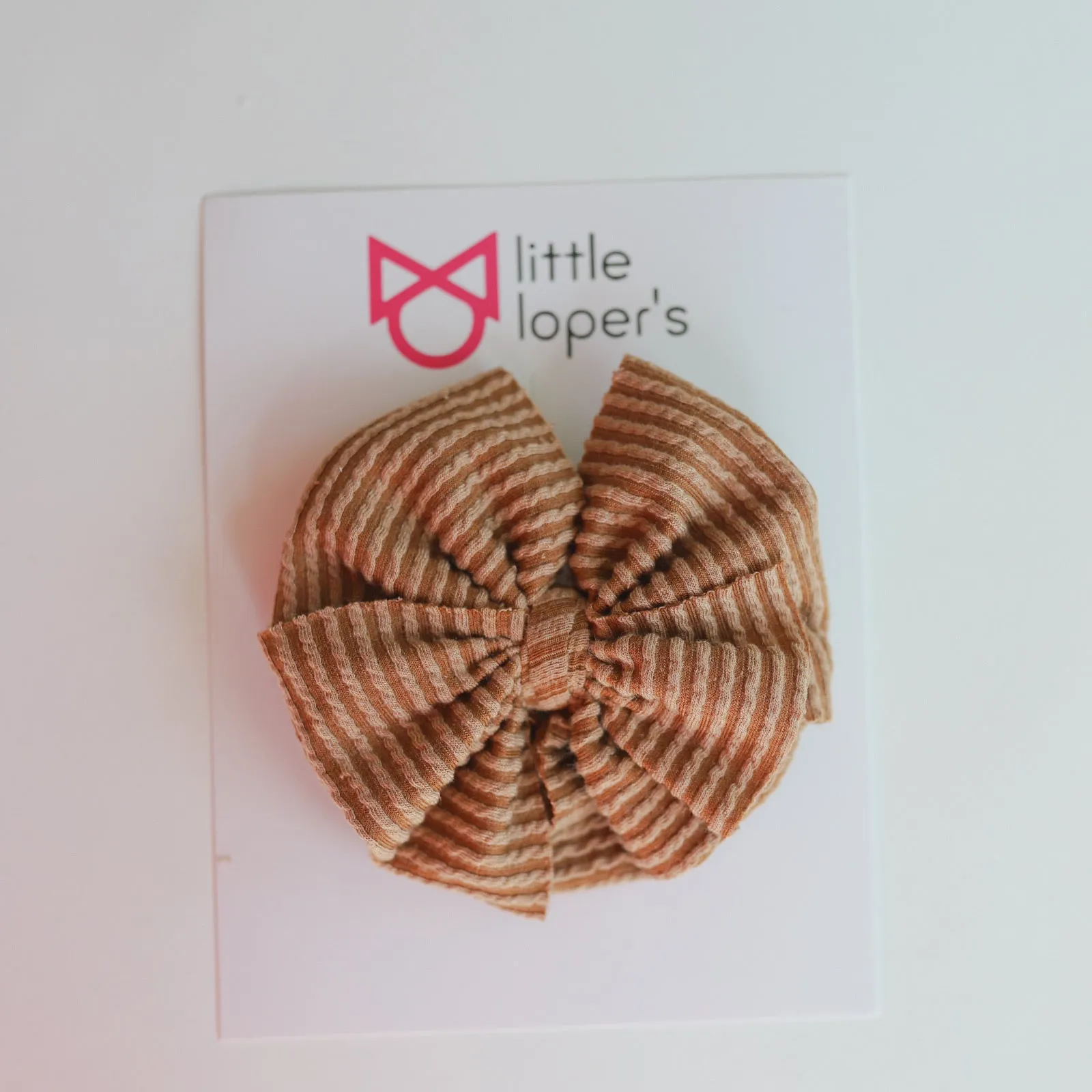 Caramel Cozy Ribbed Big   Skinny Bow