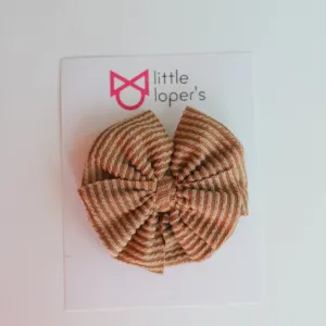 Caramel Cozy Ribbed Big   Skinny Bow