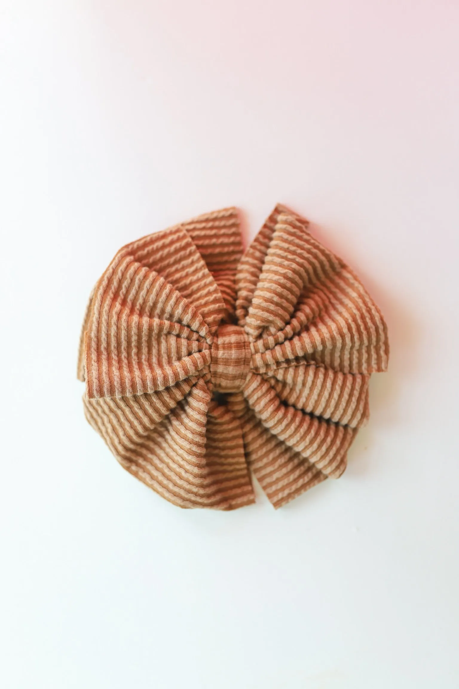 Caramel Cozy Ribbed Big   Skinny Bow