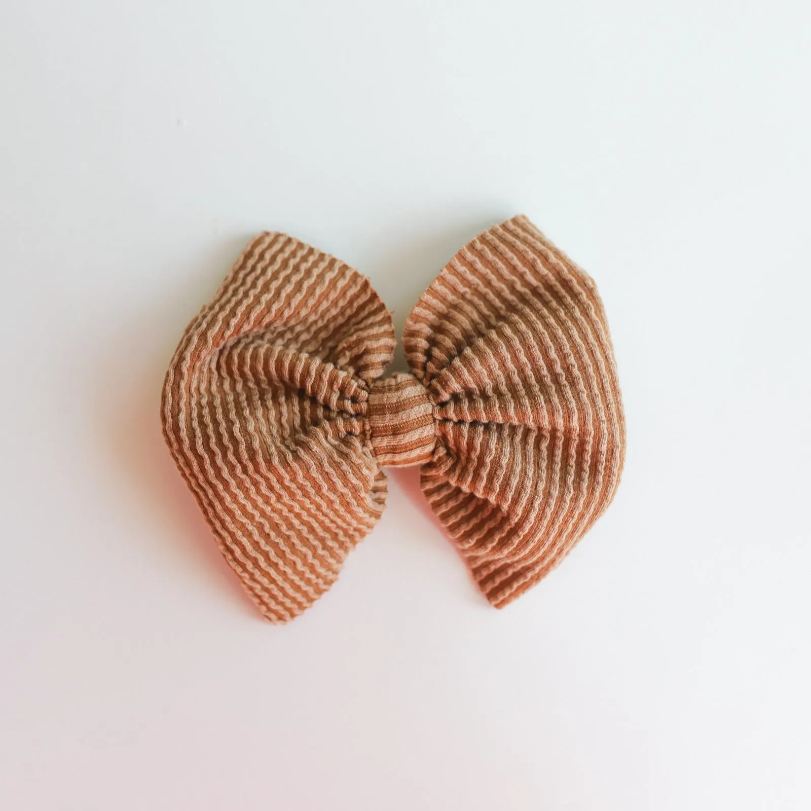 Caramel Cozy Ribbed Big   Skinny Bow