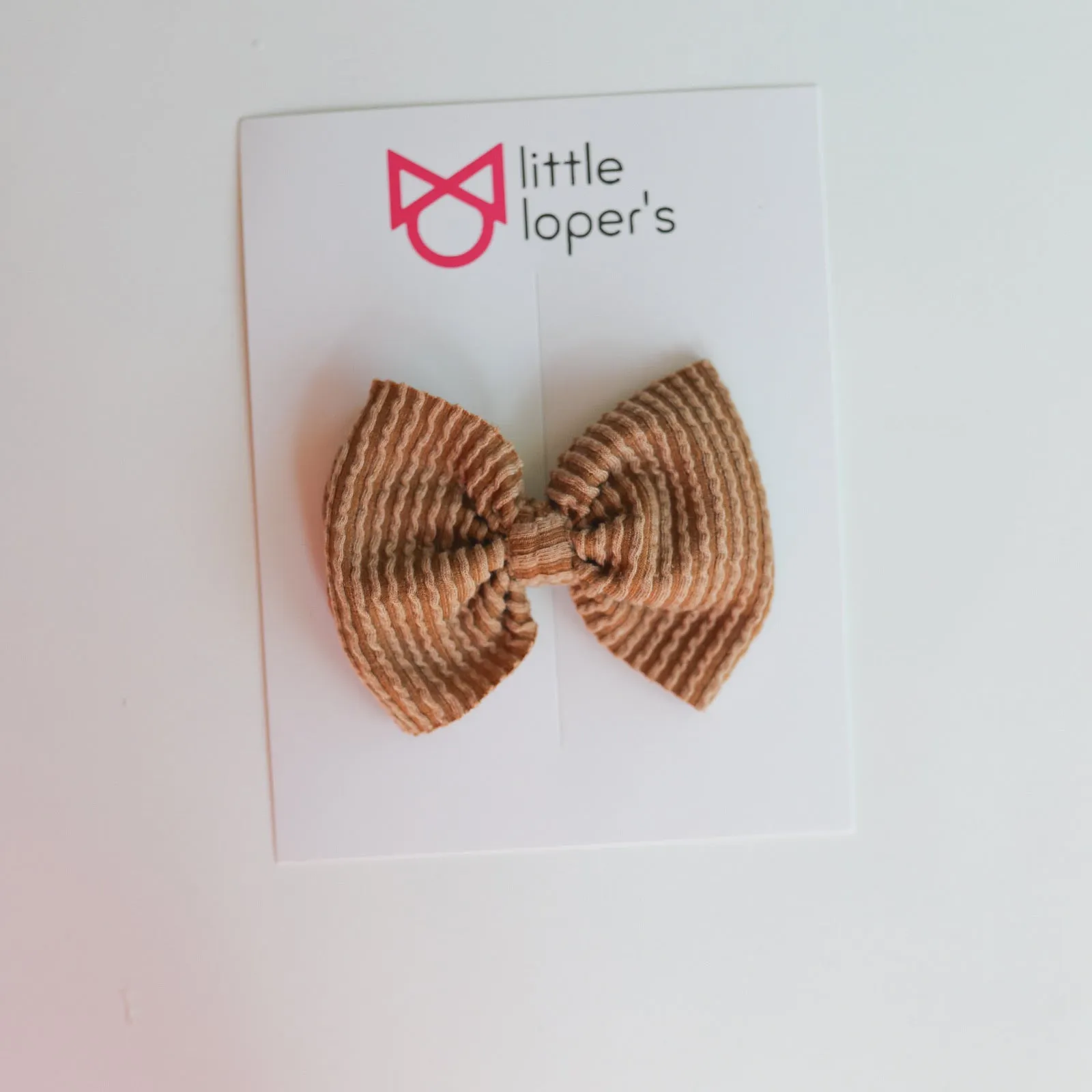 Caramel Cozy Ribbed Big   Skinny Bow