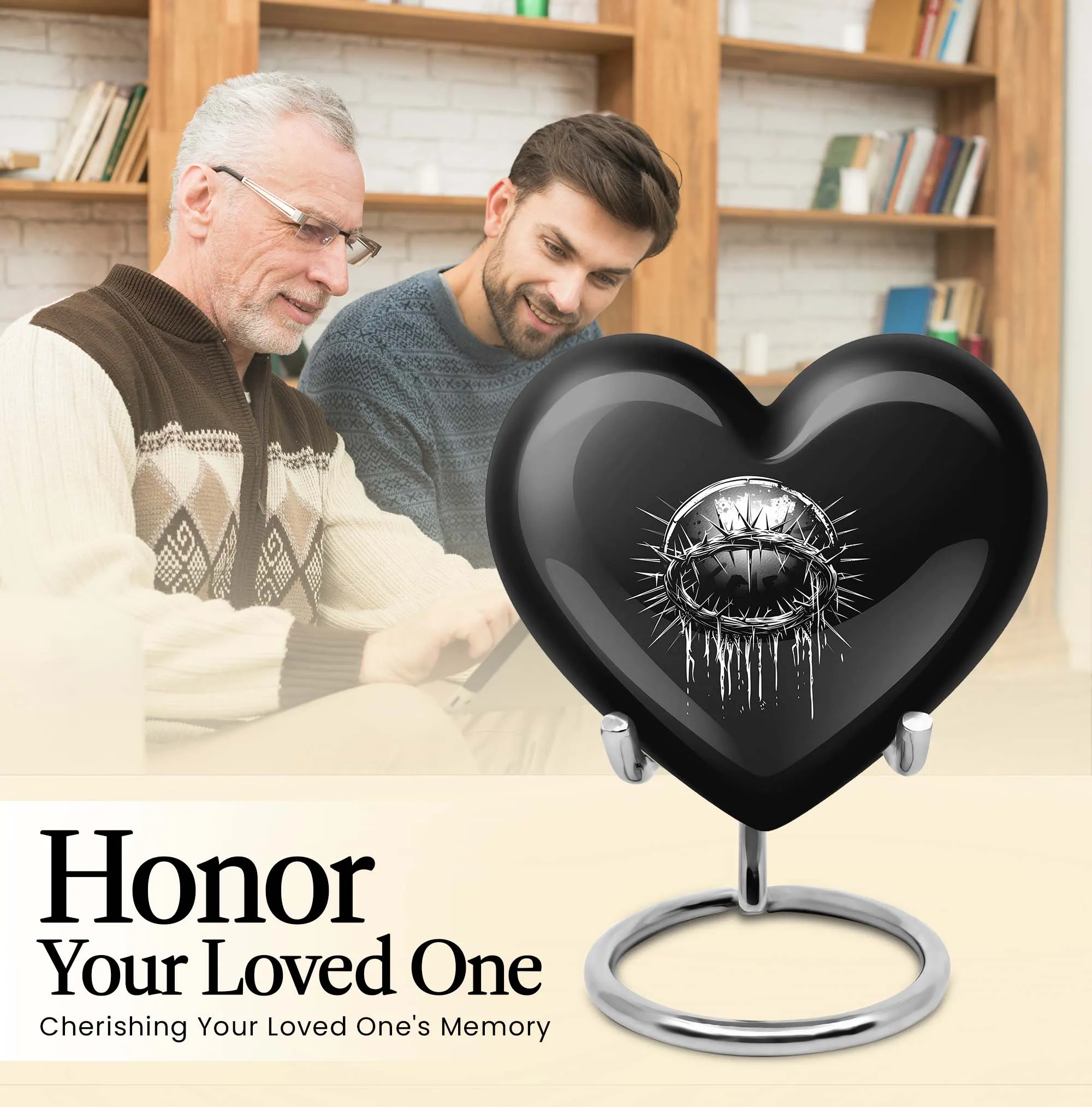 Catholic Memorial Ornate Cremation Container for Cherished