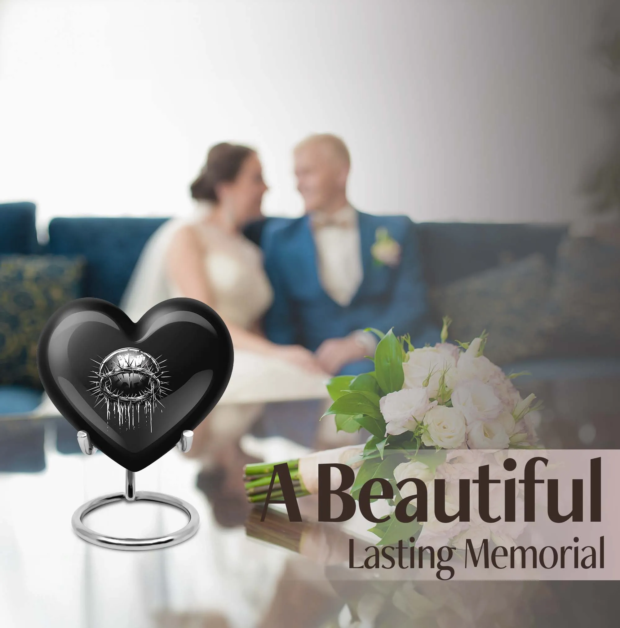 Catholic Memorial Ornate Cremation Container for Cherished