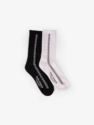 Chain Reaction 2 Pack Sock - Black - White