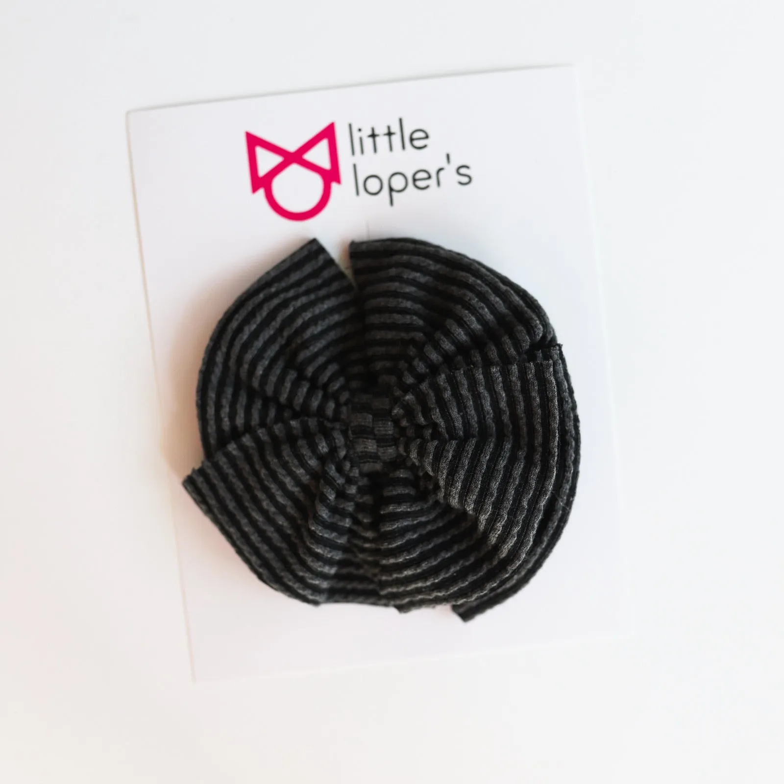 Charcoal Cozy Ribbed Big   Skinny Bow