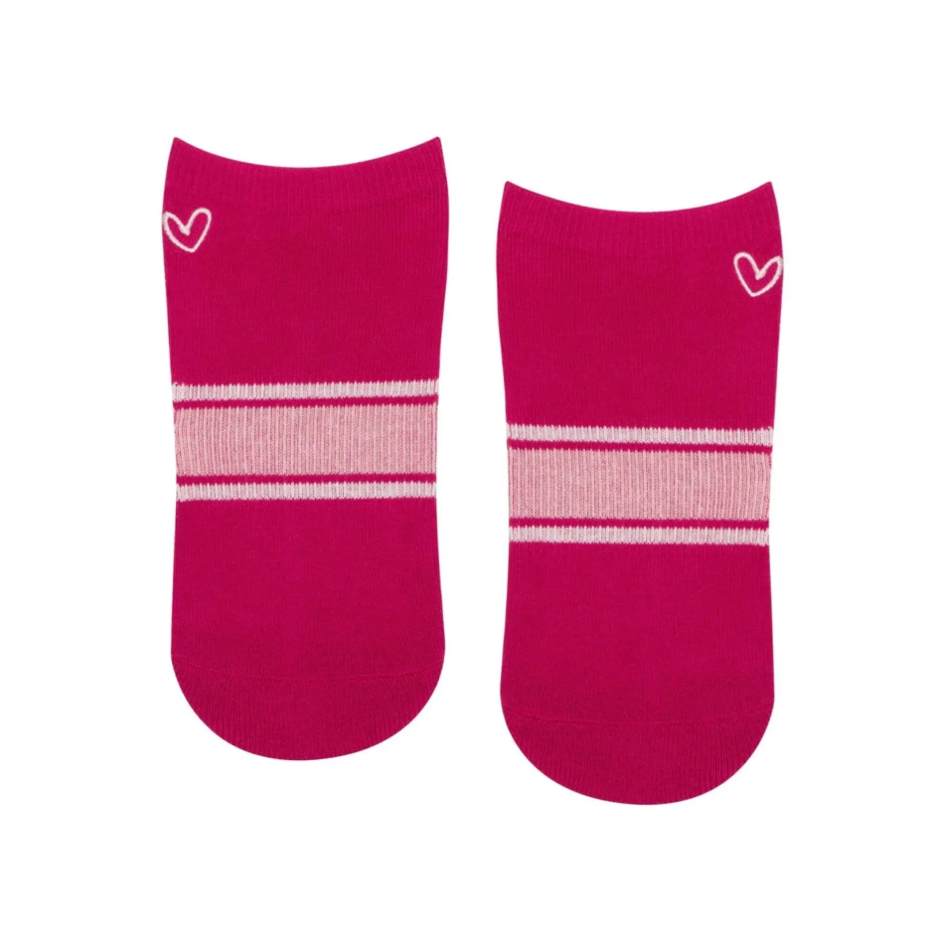 Classic Low Rise Grip Socks - Dahlia Stripes (Barre / Pilates)