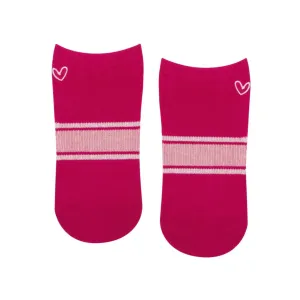 Classic Low Rise Grip Socks - Dahlia Stripes (Barre / Pilates)