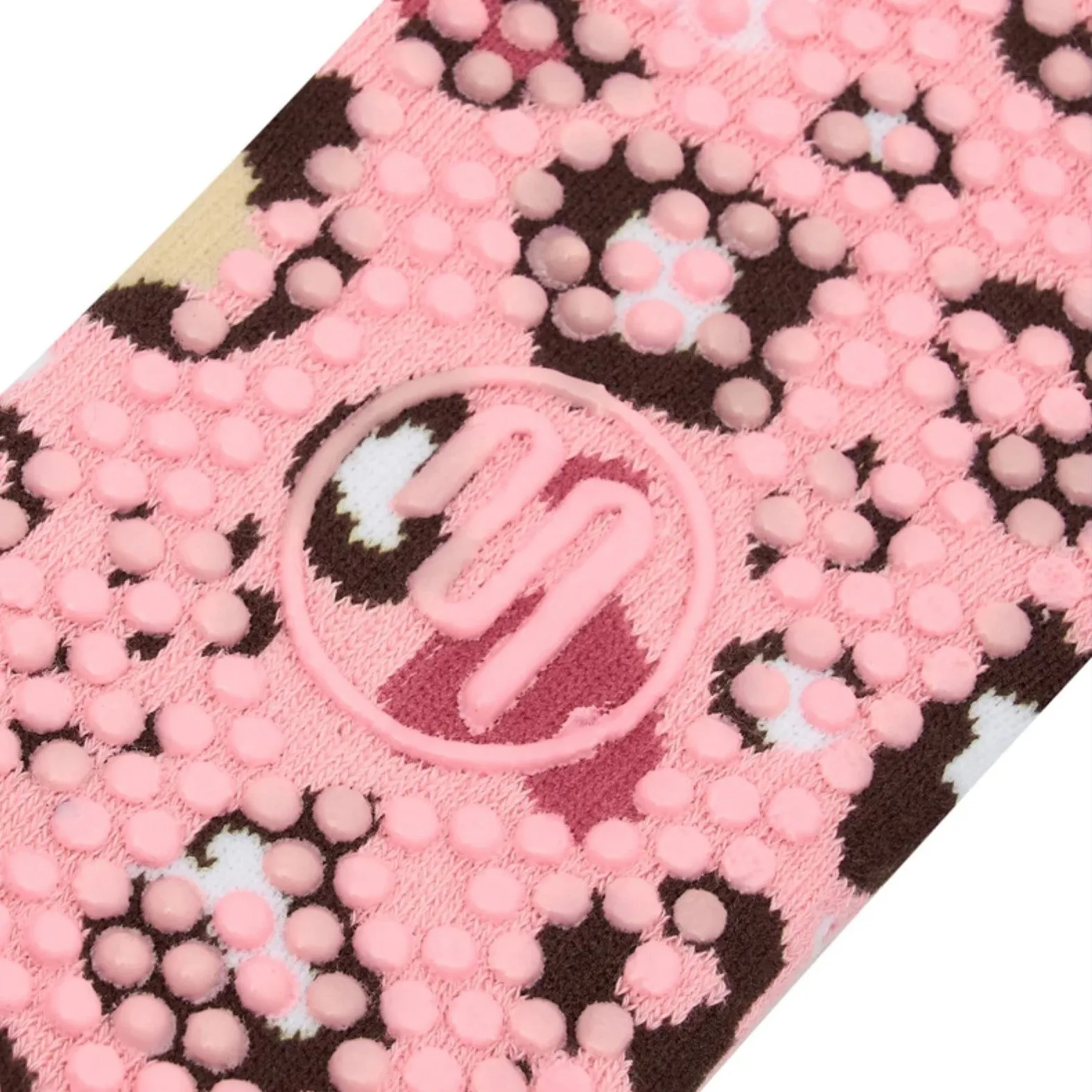 Classic Low Rise Grip Socks - Pink Cheetah Heart (Barre / Pilates)