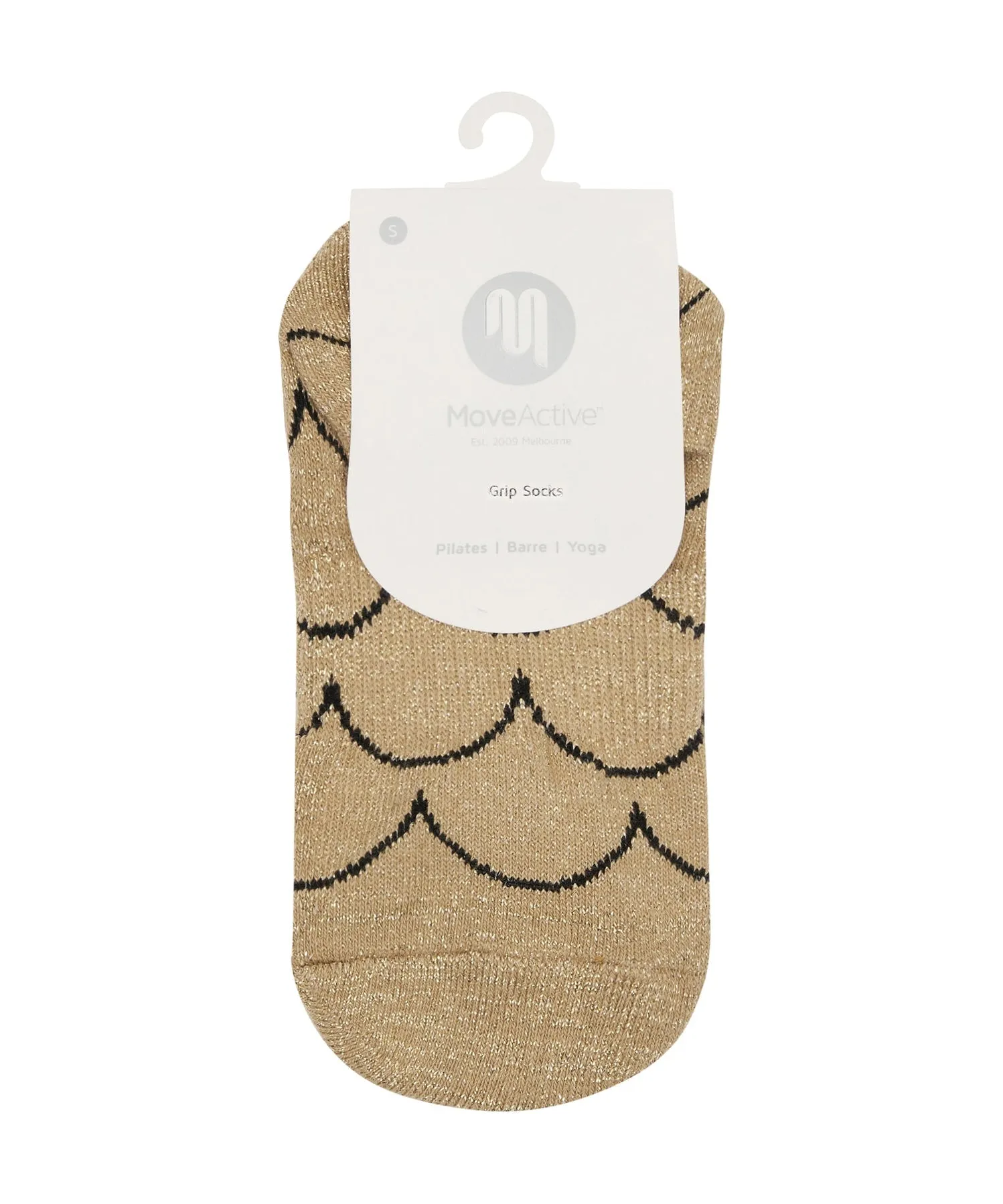Classic Low Rise Grip Socks - Scallop Gold (Barre / Pilates)