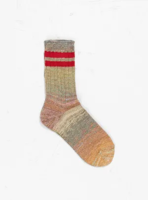 Cosmic Space Dye Varsity Crew Socks Ruby