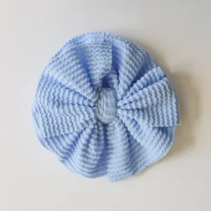 Cozy Ribbed Light Blue Bow