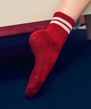 Crew Grip Socks - Crimson Dream (Barre / Pilates)