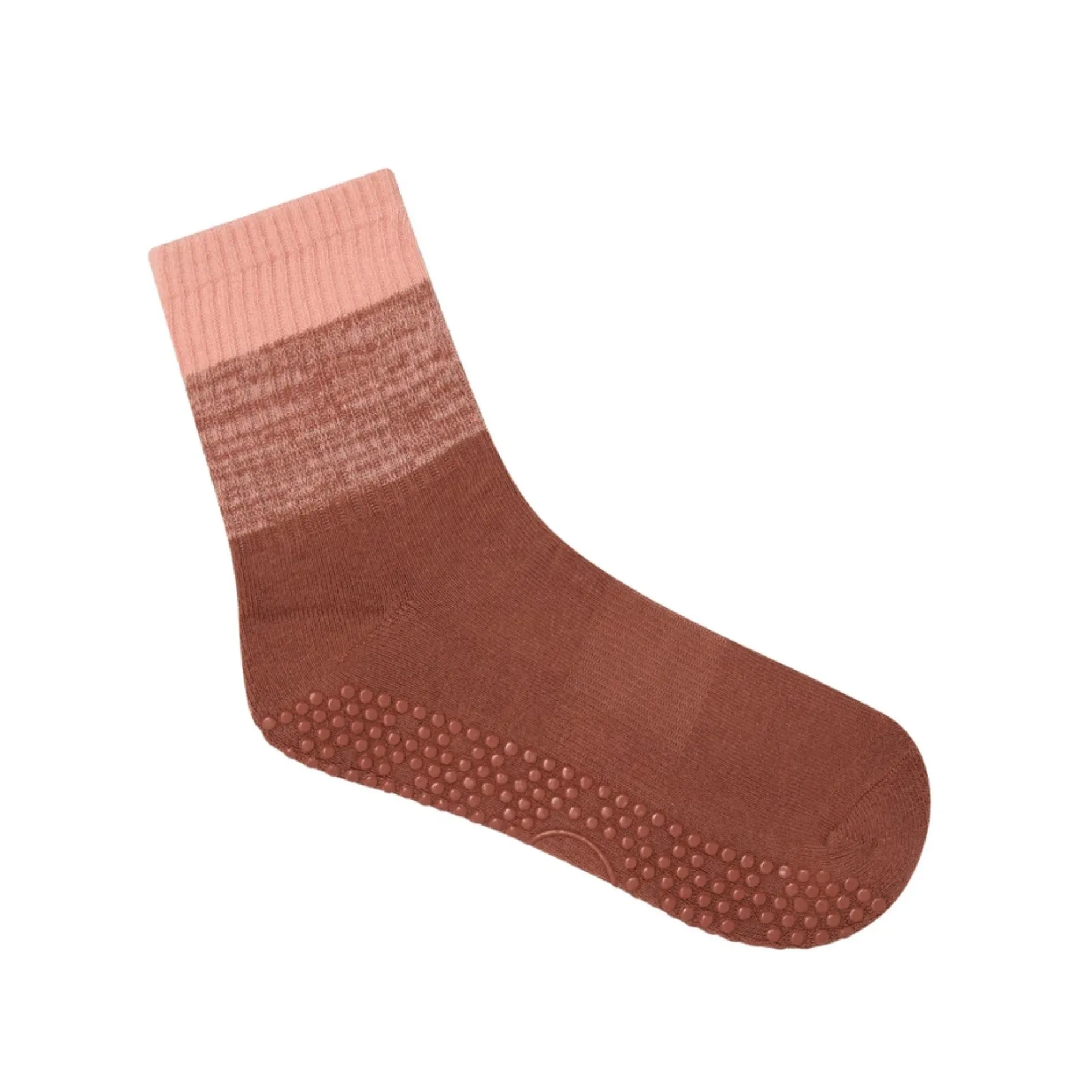Crew Grip Socks - Fade Red Earth  (Barre / Pilates)