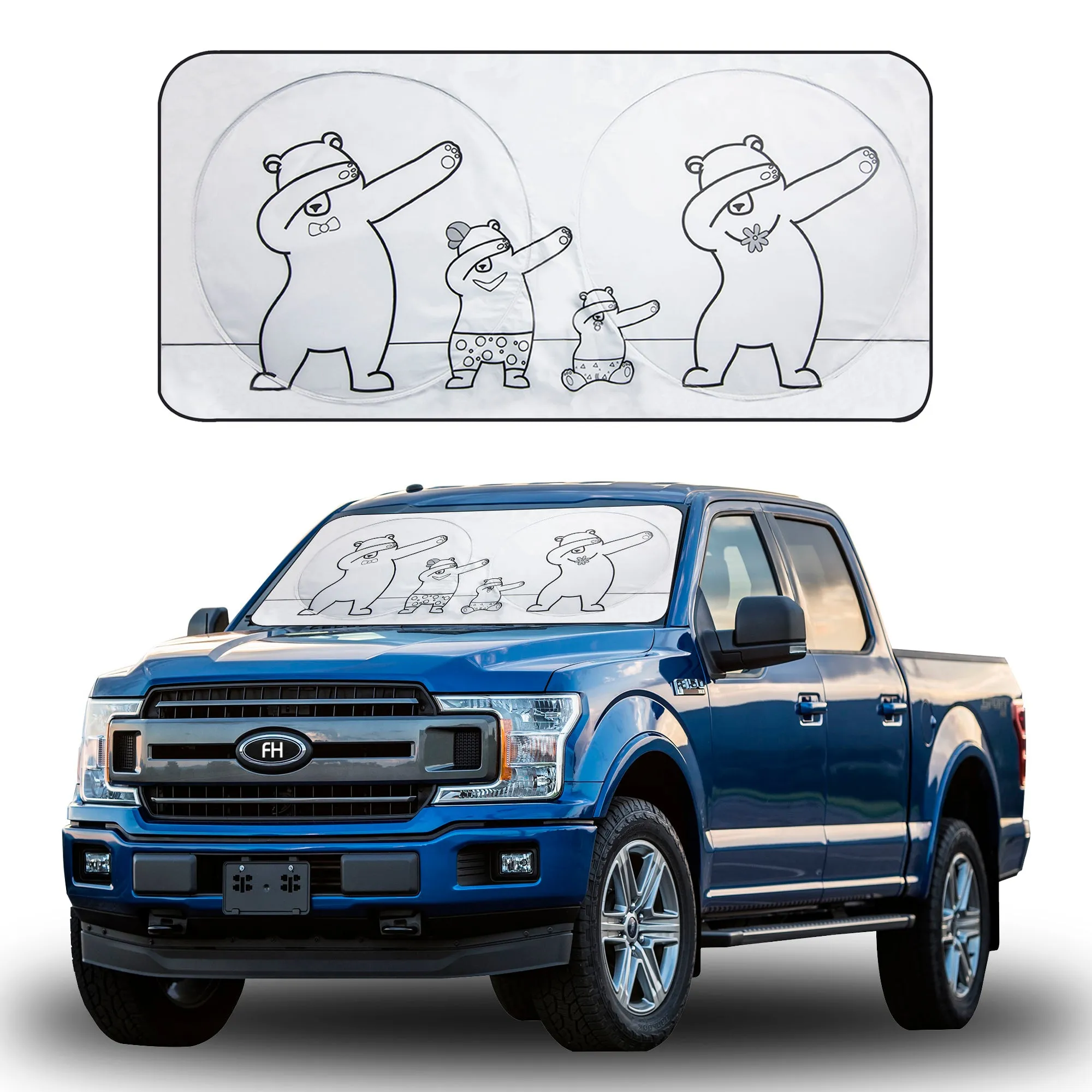 Dancing Bears Car Windshield Sun Shade Extra Large