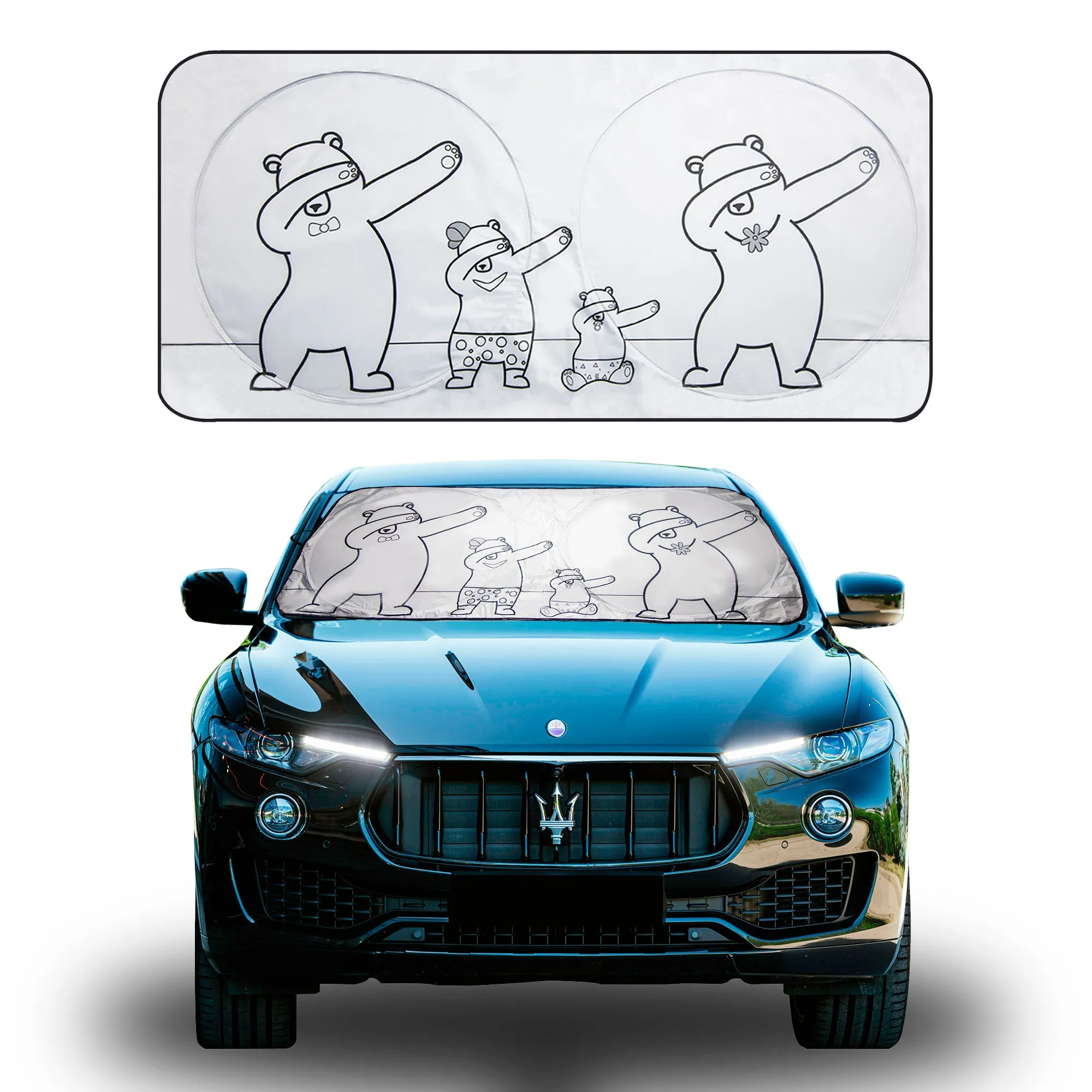 Dancing Bears Car Windshield Sun Shade Large