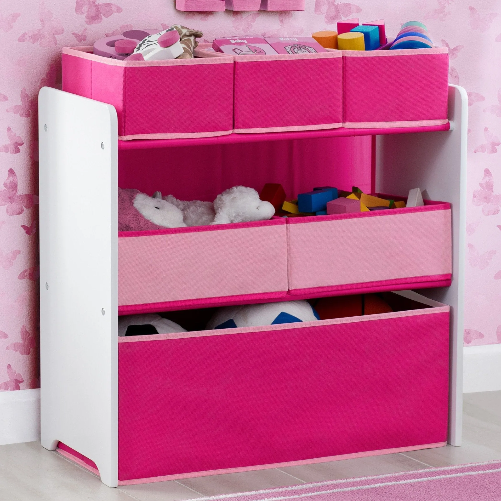Design and Store 6 Bin Toy Organizer