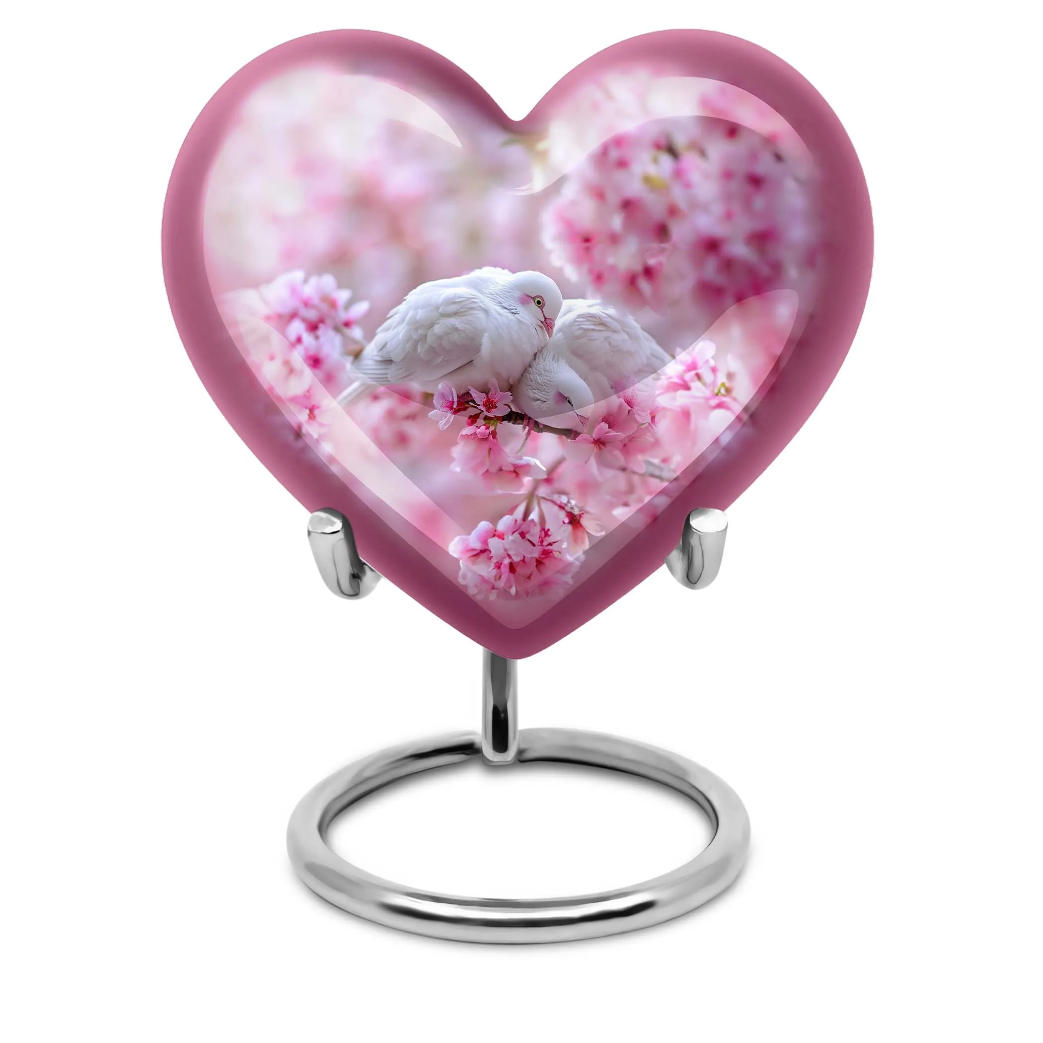 Dove Urn - Memorial for Women, Exquisite Purple Meadow Theme