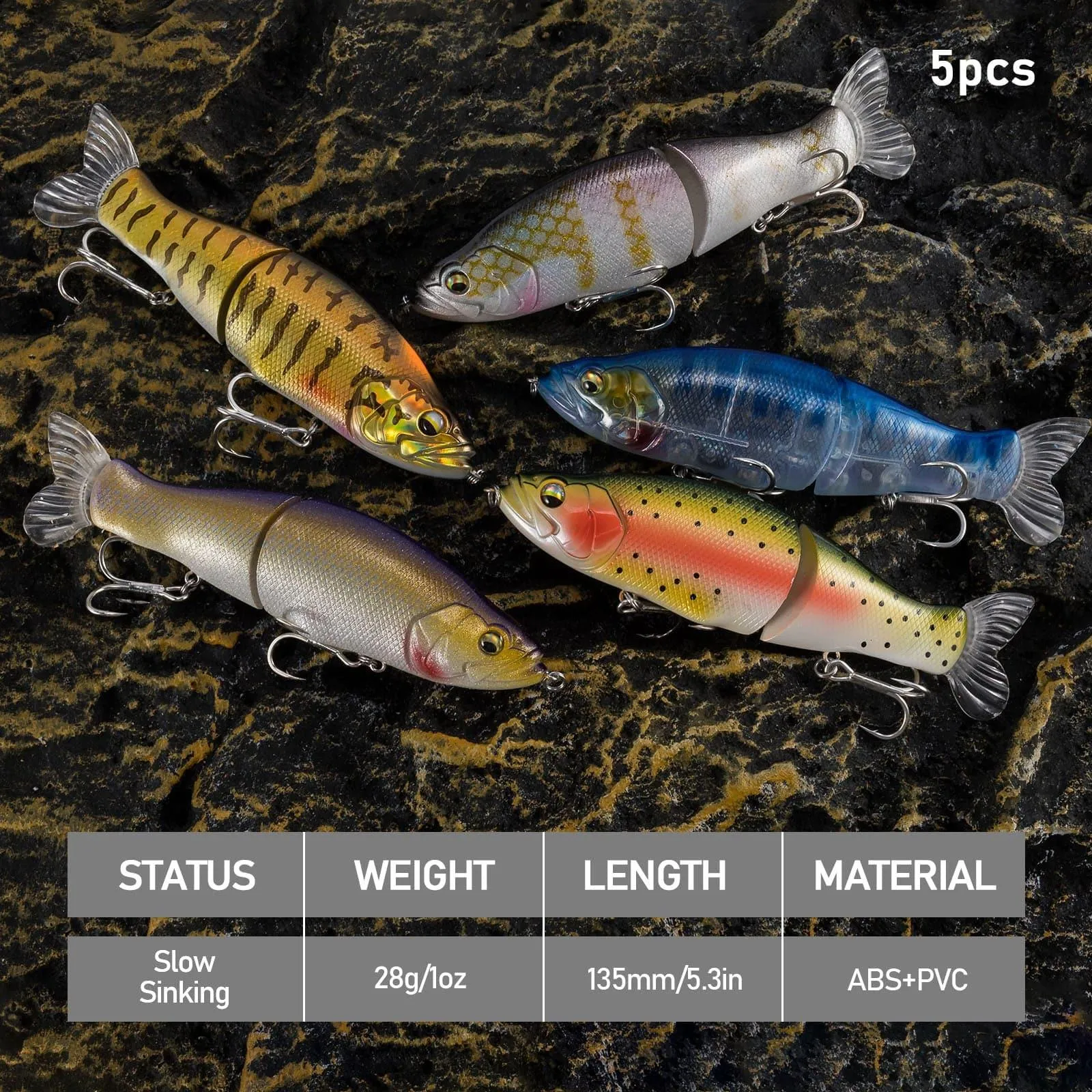 Dr.Fish  Jointed Swimbait Glide Lure 5.3''1oz