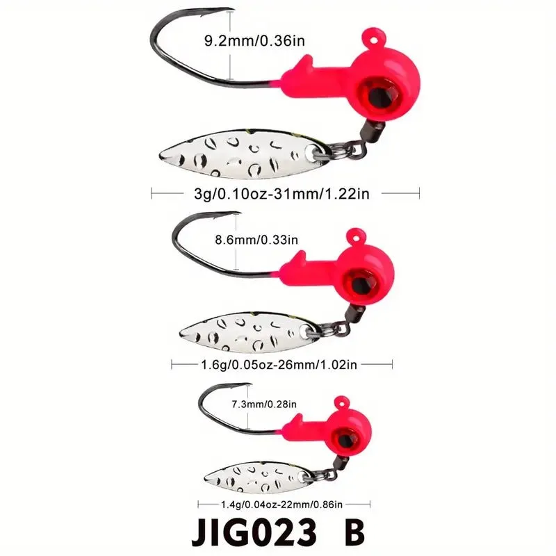 FAS Weedless Jig Heads With Willow Blade 1/16 Oz Qty 5