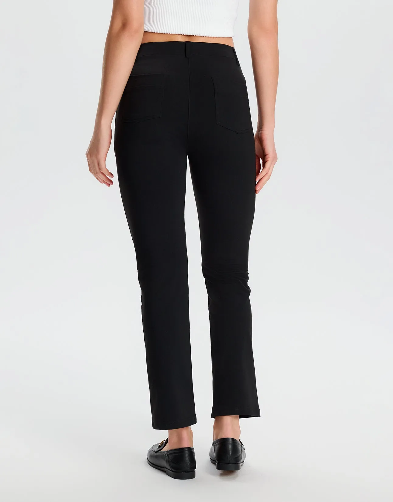Flare Cropped Yoga Dress Pants, 4 Pockets