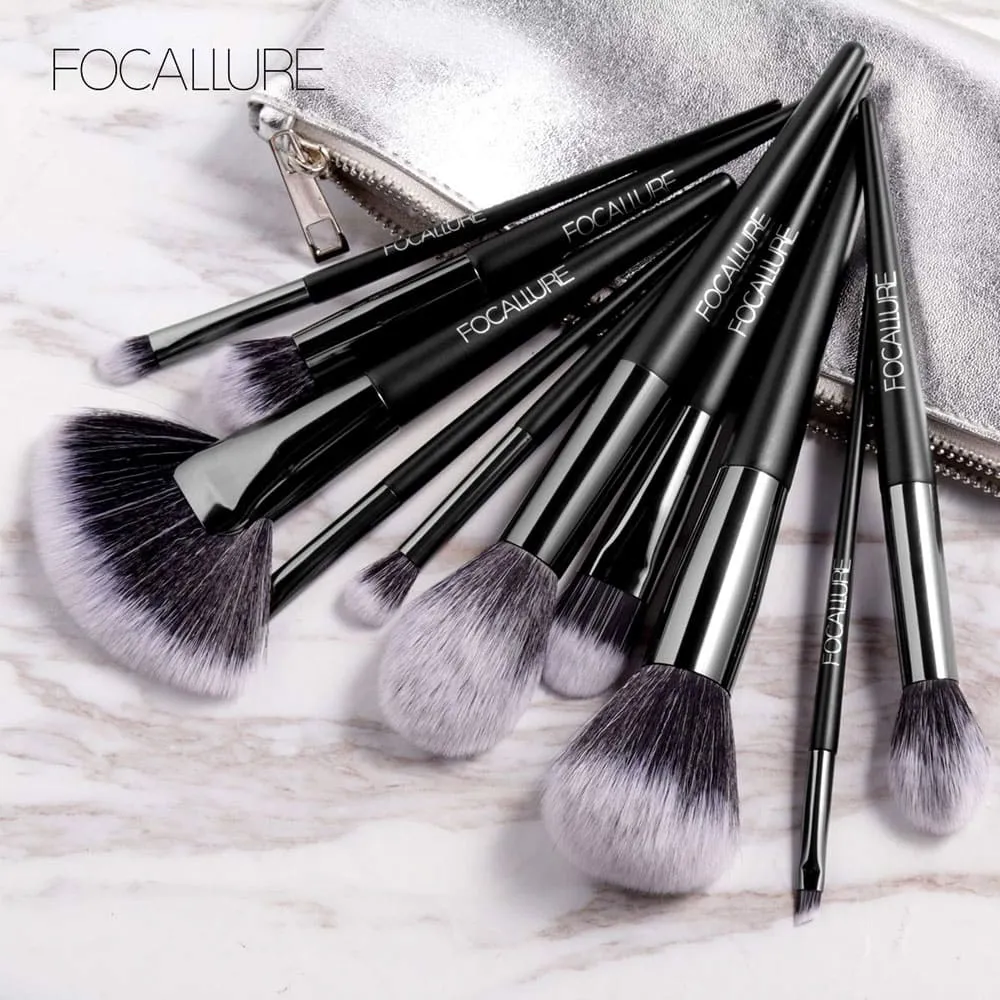 Focallure Makeup Brushes 10pcs Kit With Bag