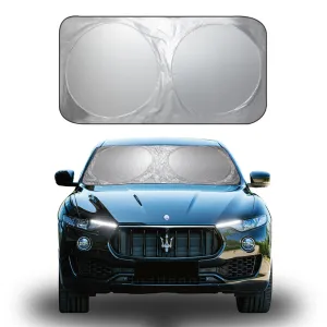 Foldable Car Windshield Sunshade in Reflective Silver Large