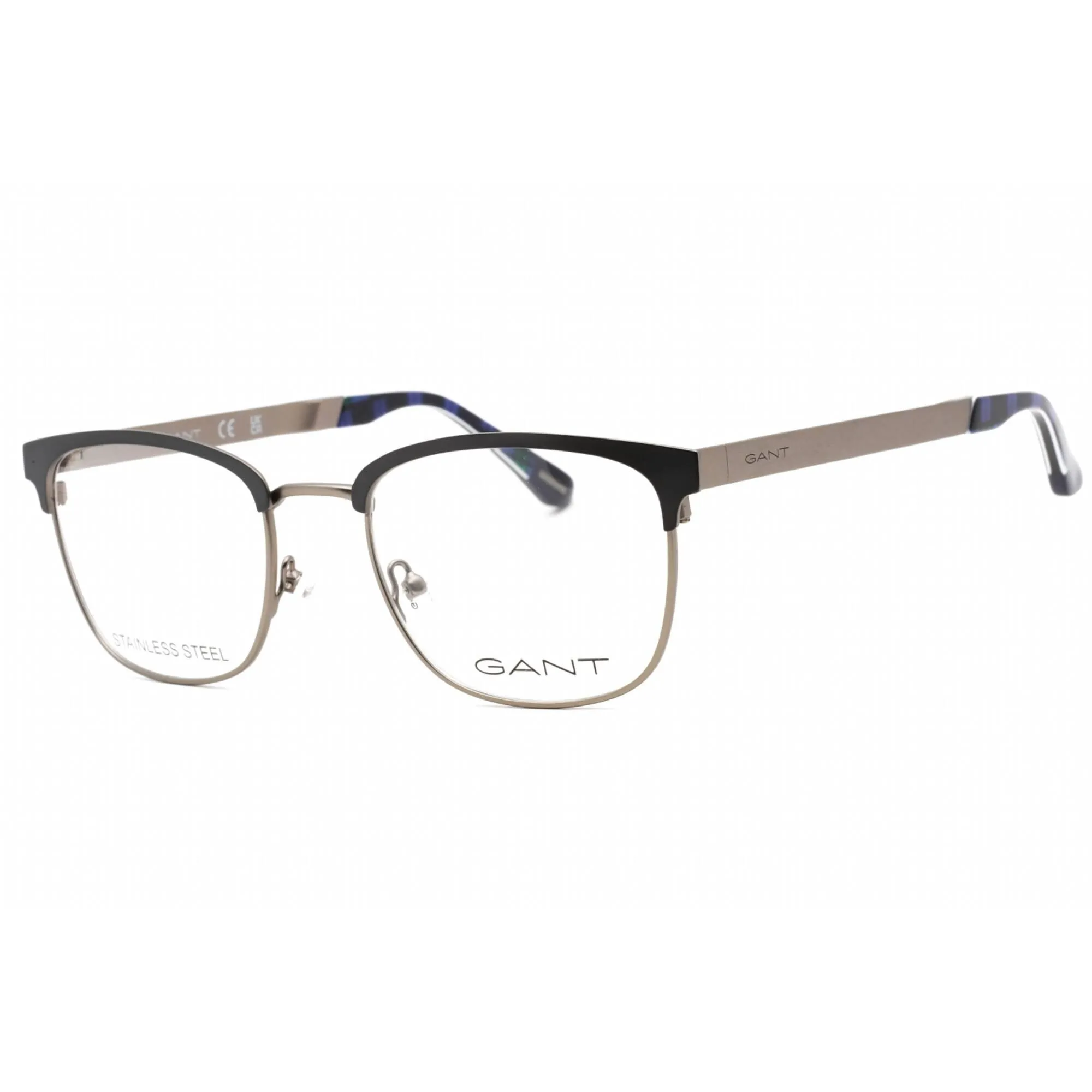 Gant Men's Eyeglasses - Grey/Other Metal Full Rim Rectangular Frame | GA3181 020