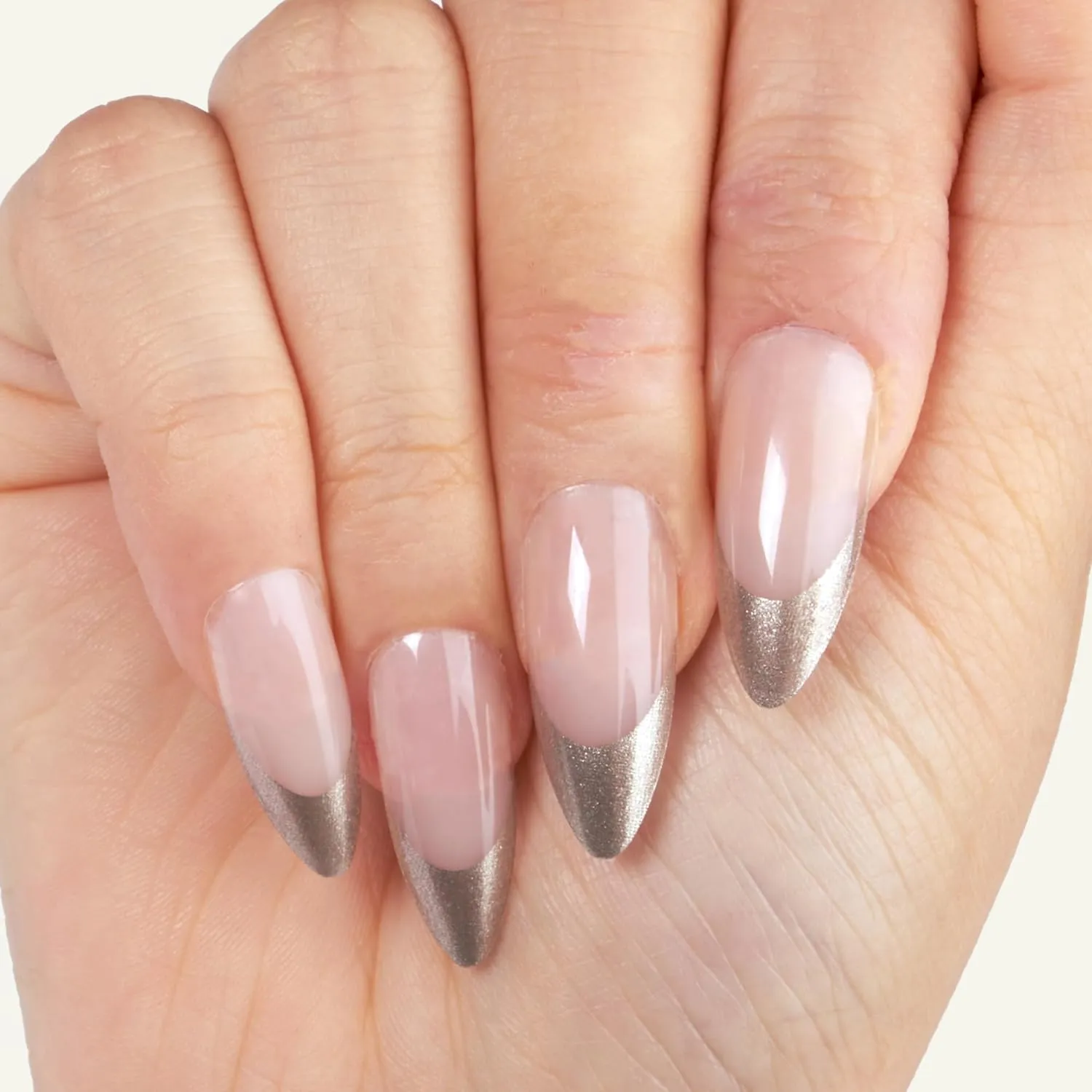 Gold Finger 24 Pcs Holiday Press On Nails – Christmas French Tip Square Coffin Oval Fake Nails. Long-Lasting Glossy Glitter [GD03YX]