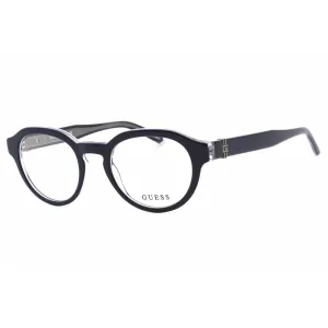 Guess Men's Eyeglasses - Clear Demo Lens Blue/Other Round Plastic Frame | GU50083 092