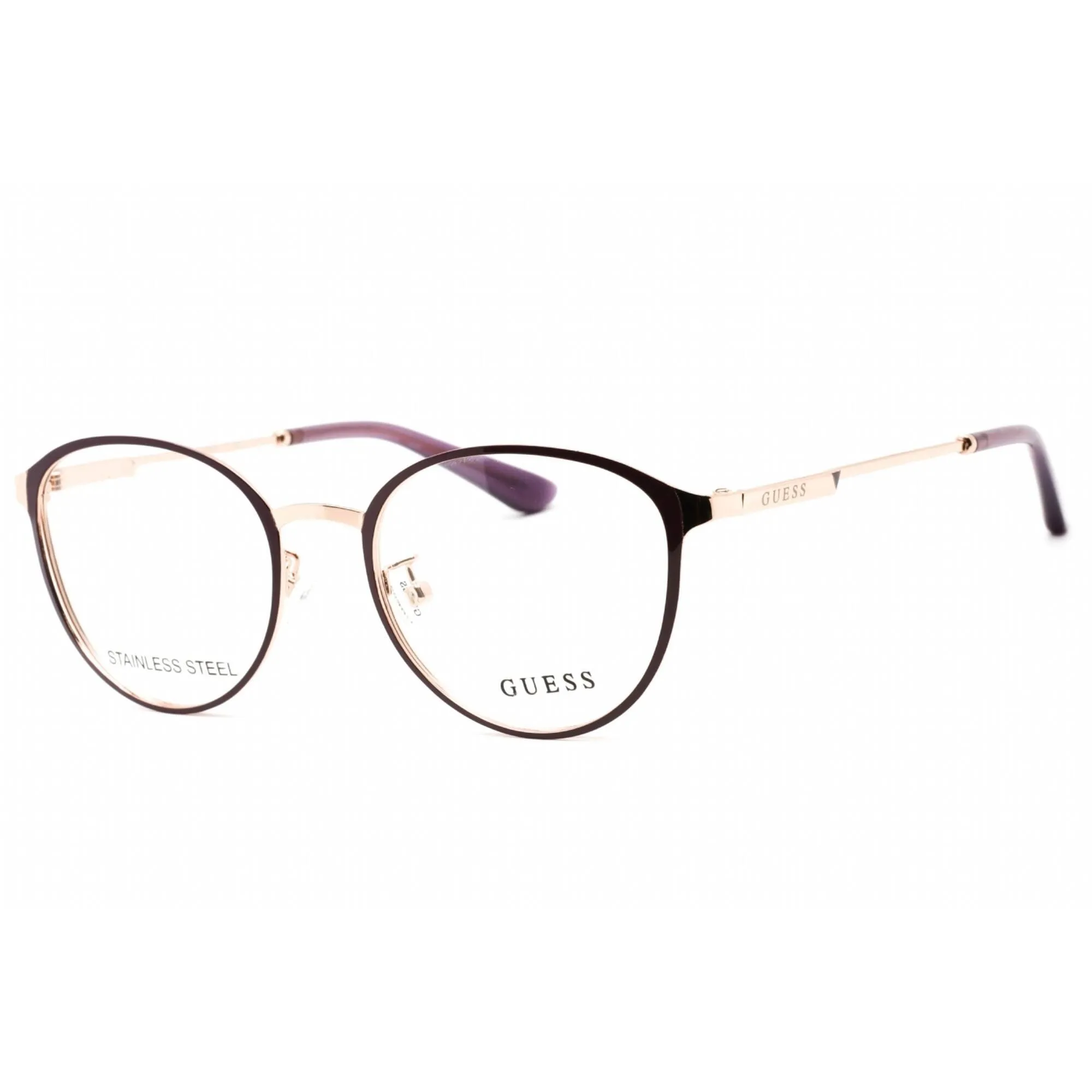 Guess Women's Eyeglasses - Full Rim Cat Eye Violet/Rose Gold Frame | GU2861-D 083
