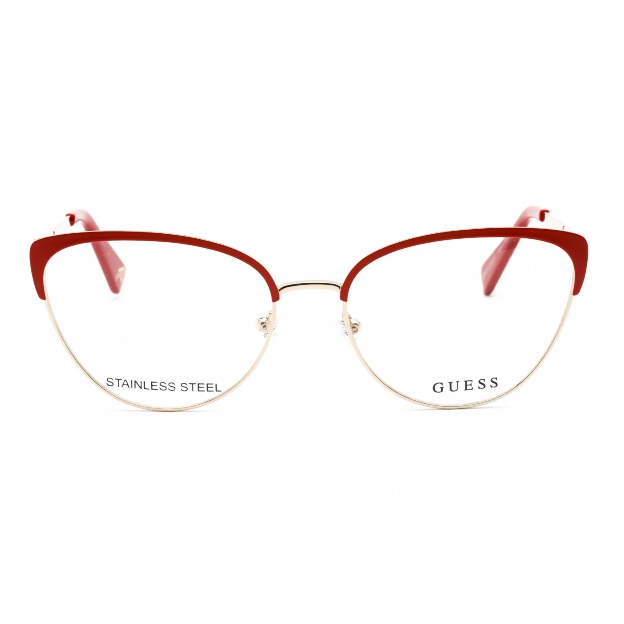 Guess Women's Eyeglasses - Full Rim Red/Other Metal Cat Eye Shape Frame | GU5217 068