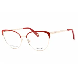 Guess Women's Eyeglasses - Full Rim Red/Other Metal Cat Eye Shape Frame | GU5217 068