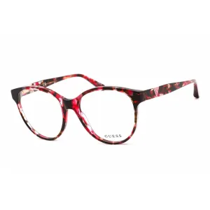 Guess Women's Eyeglasses - Full Rim Round Shape Pink Havana Plastic Frame | GU2847 074