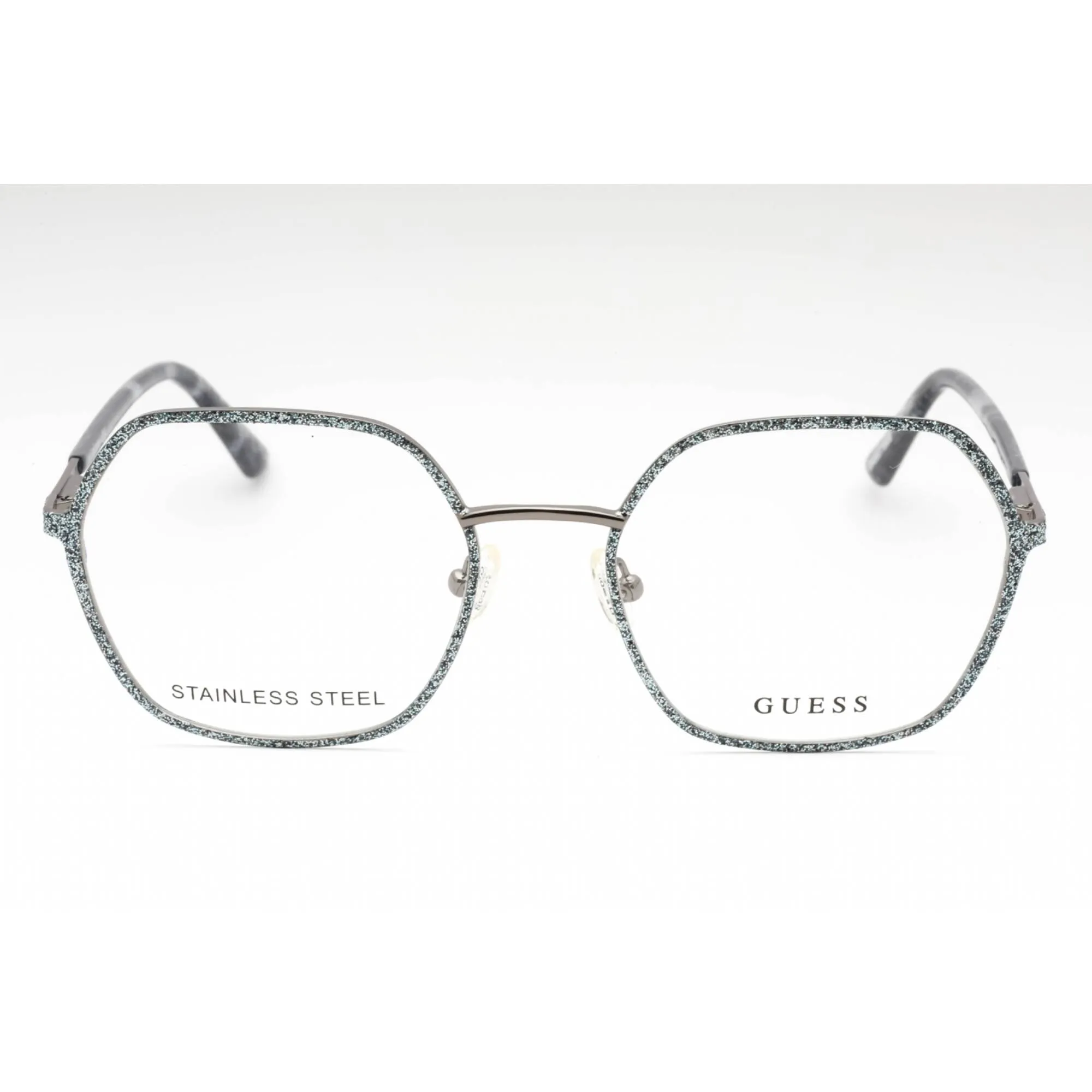 Guess Women's Eyeglasses - Grey/Other Metal Geometric Full Rim Frame | GU2912 020