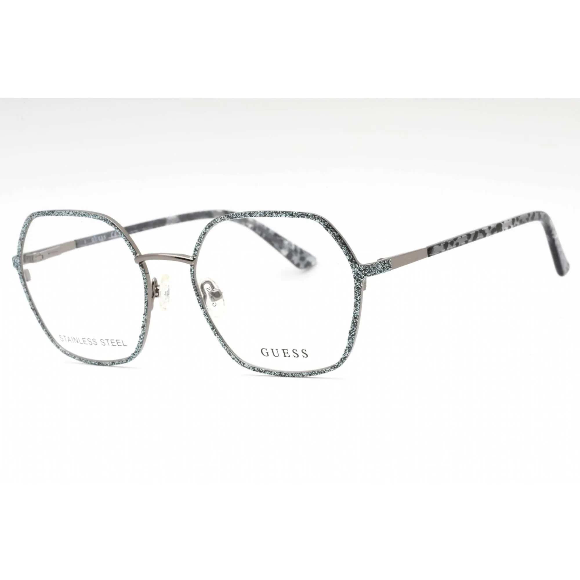 Guess Women's Eyeglasses - Grey/Other Metal Geometric Full Rim Frame | GU2912 020