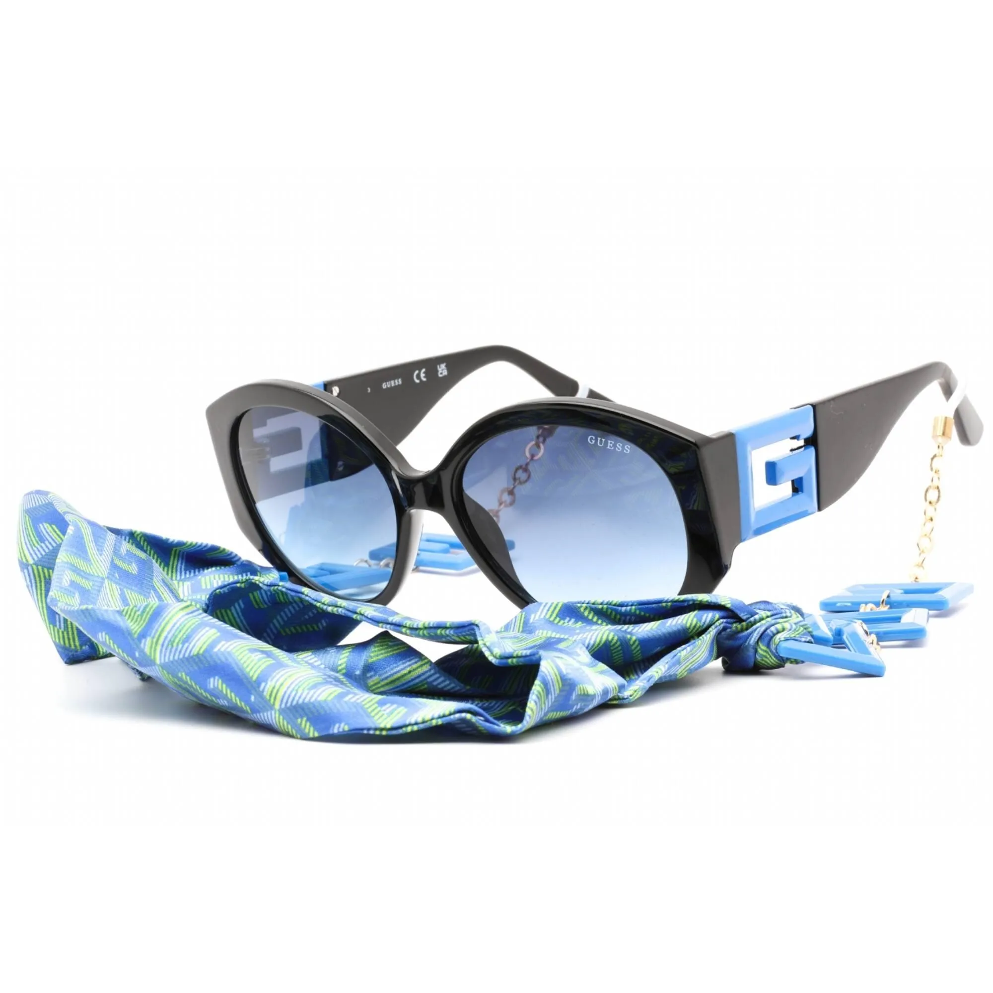 Guess Women's Sunglasses - Blue/Other Plastic Full Rim Round Frame | GU7917 92W