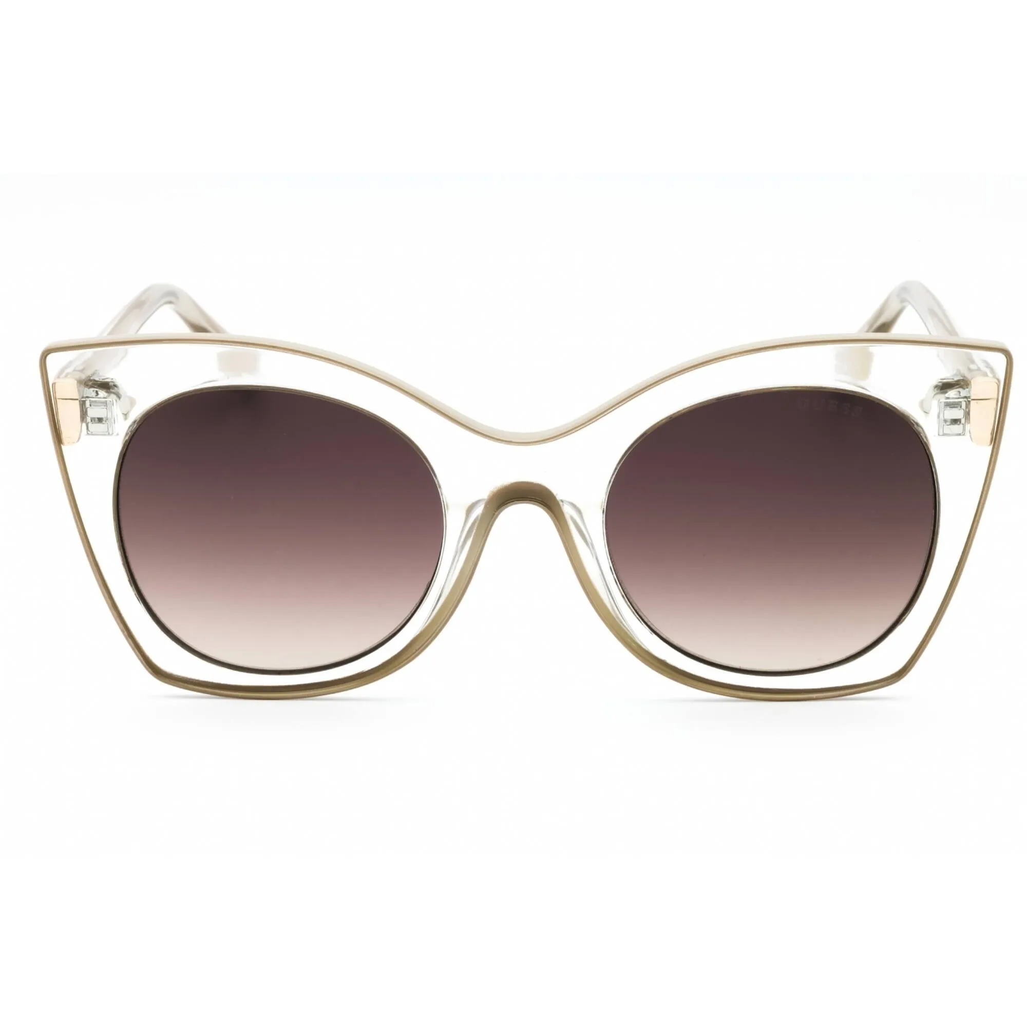 Guess Women's Sunglasses - Crystal/Other Plastic Cat Eye Frame Brown Lens | GU7525 27F