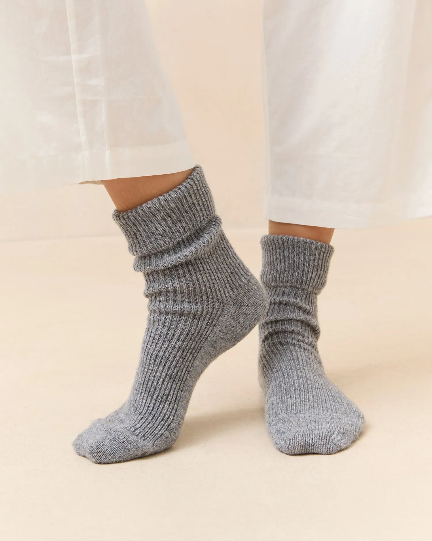 Irene Grey Cashmere Socks